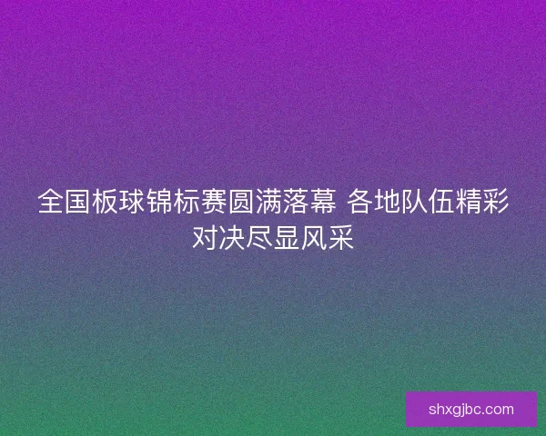 全国板球锦标赛圆满落幕 各地队伍精彩对决尽显风采